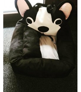 Autosedačka pro psa – OrthoTravel Nest (ortopedický autopelíšek Suny Suny, ručně vyrobená s originálním designem)