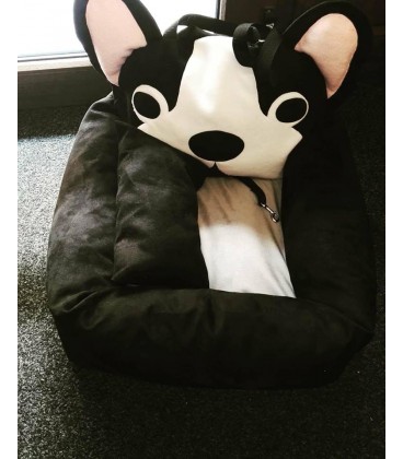 Autosedačka pro psa – OrthoTravel Nest (ortopedický autopelíšek Suny Suny, ručně vyrobená s originálním designem)