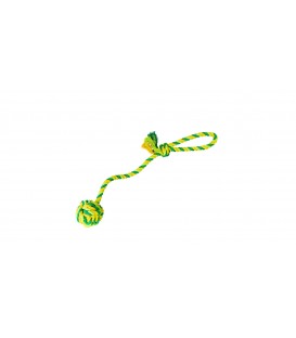 Vrhací lano s míčem HipHop Dog bavlněný 41 cm 85 g limetková, zelená